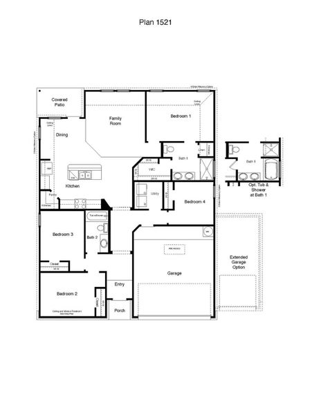 2D floor plan layout of this home in Creekfall, Burnet, TX (Image 2).