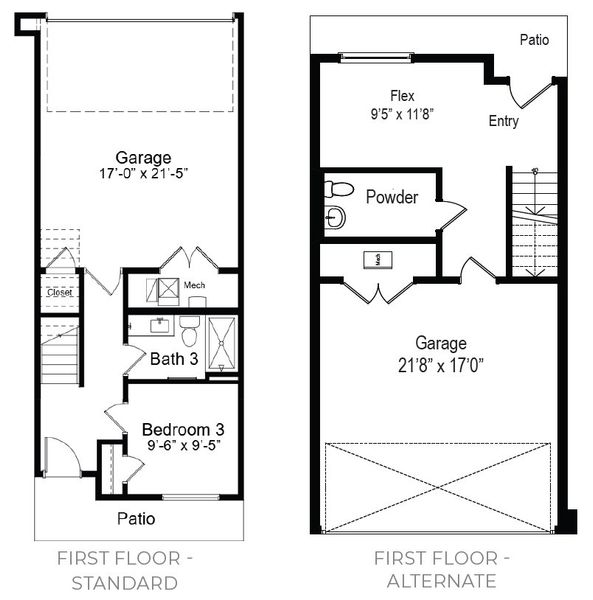 2D floor plan layout for the Danielle by Lokal Homes in Ascent at Inverness, Englewood, CO (Image 3).