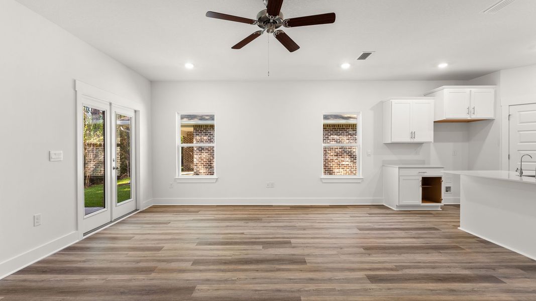 Representative unfurnished interior of a home built from the Kennedy by D.R. Horton in Holley Grove at Peach Creek, Santa Rosa Beach (Image 14). Representative unfurnished interior of a home built from the Kennedy by D.R. Horton in Holley Grove at Peach Creek, Santa Rosa Beach (Image 14).