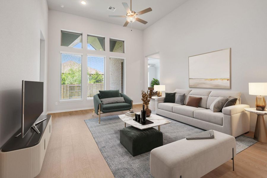 Open Concept Family Room - Virtually Staged