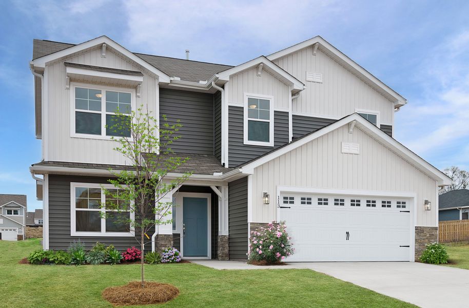 Representative exterior photo of a completed home built from the The McKee Manor by Cothran Homes in Holly Ridge, Greenville, SC (Image 27). Representative exterior photo of a completed home built from the The McKee Manor by Cothran Homes in Holly Ridge, Greenville, SC (Image 27).