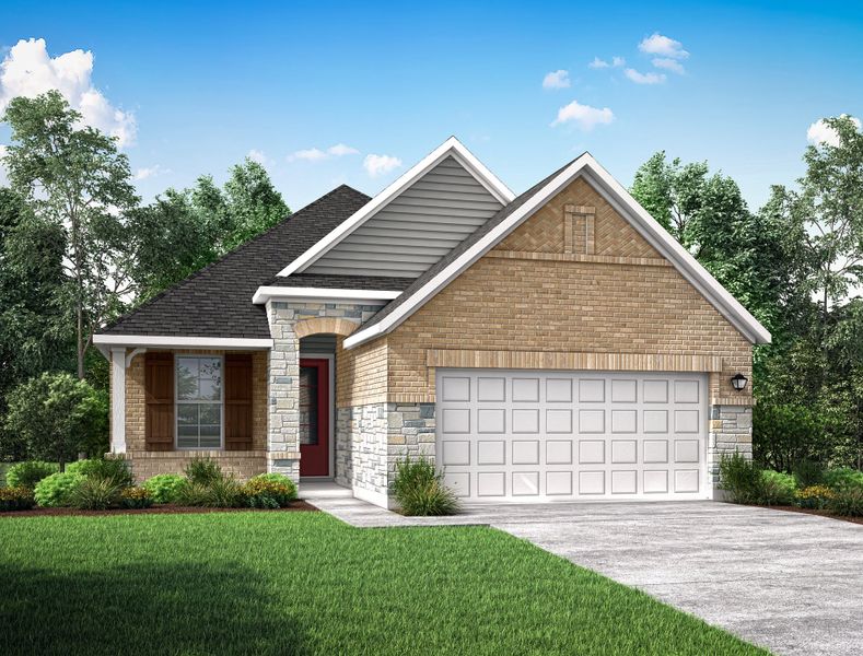 Representative exterior photo of a completed home built from the Hickory by Beazer Homes in Arabella on the Prairie: Premier Collection, Richmond, TX (Image 2). Representative exterior photo of a completed home built from the Hickory by Beazer Homes in Arabella on the Prairie: Premier Collection, Richmond, TX (Image 2).