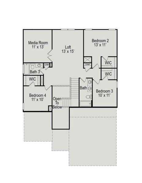 2D floor plan layout of this home in Enclave at Willis, Willis, TX (Image 2). 2D floor plan layout of this home in Enclave at Willis, Willis, TX (Image 2).