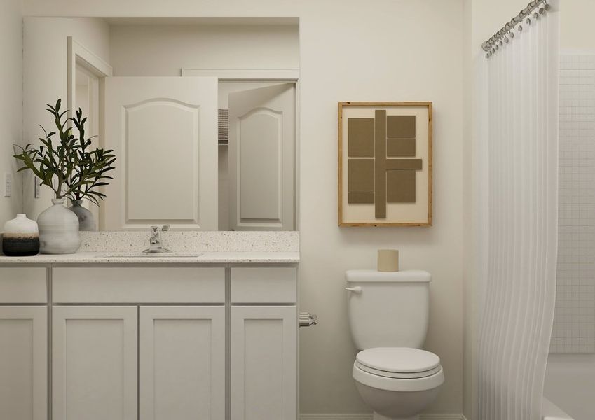 Rendering of the master bathroom vanity. Rendering of the master bathroom vanity.
