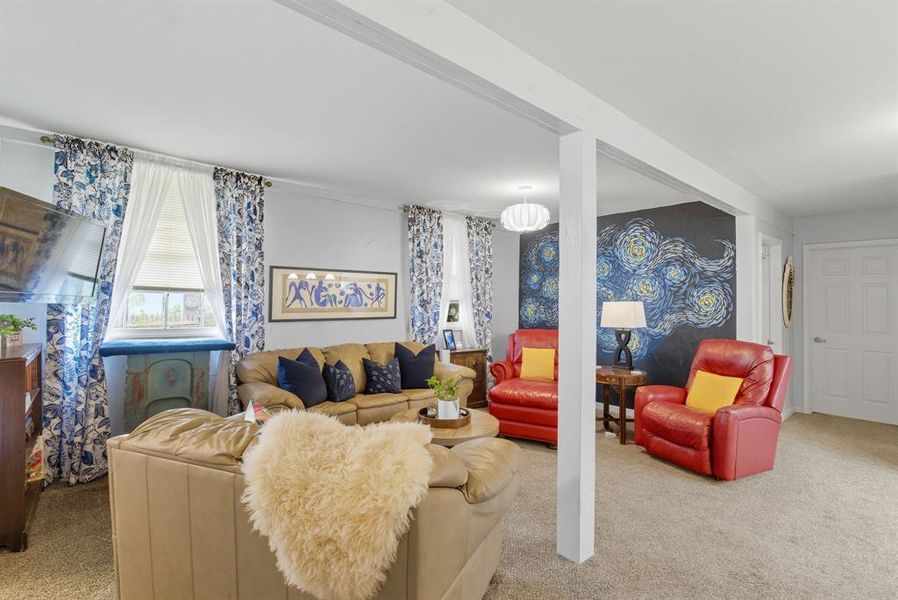 View of carpeted living room View of carpeted living room