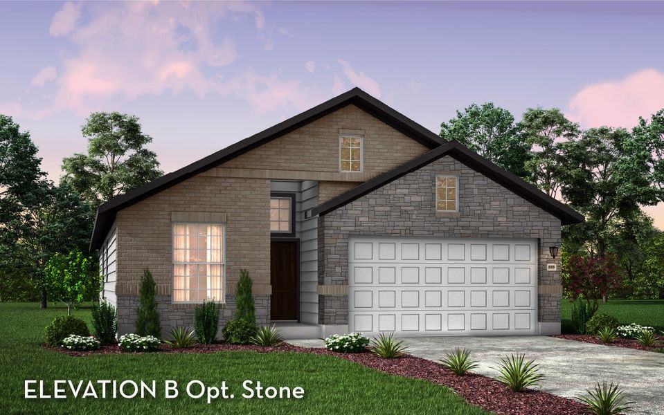 Representative exterior photo of a completed home built from the Montauk by CastleRock Communities in Hughes Landing, Dickinson, TX (Image 15).
