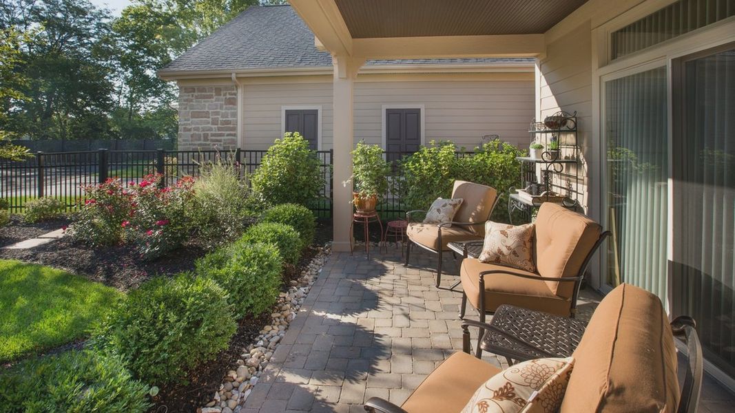 Representative exterior details of a home built from the Portico + by Perfection Builders in The Courtyards at Oakland Hills, Louisville (Image 10).