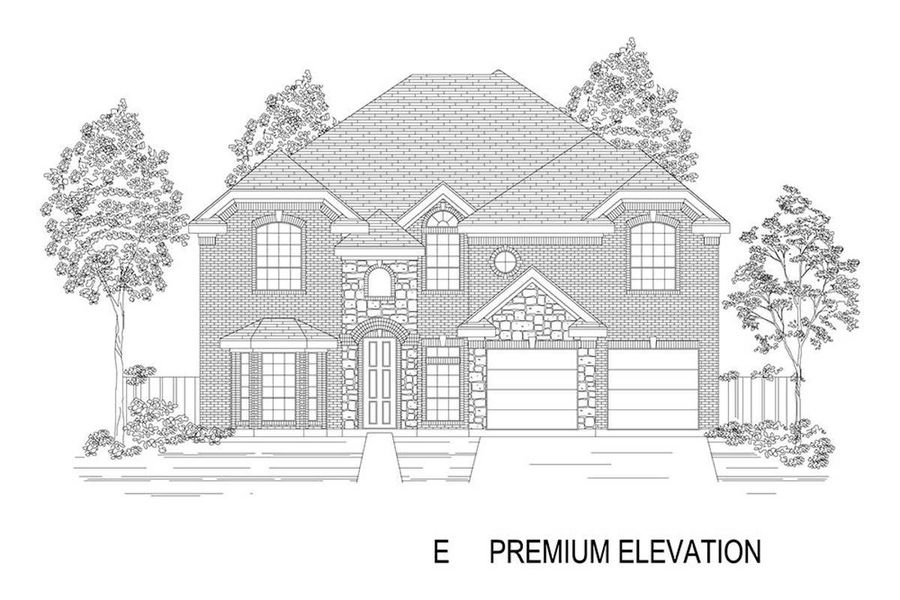 Representative rendering of the exterior for the Hillcrest 45 2F (w/Media) by First Texas Homes (Image 9).