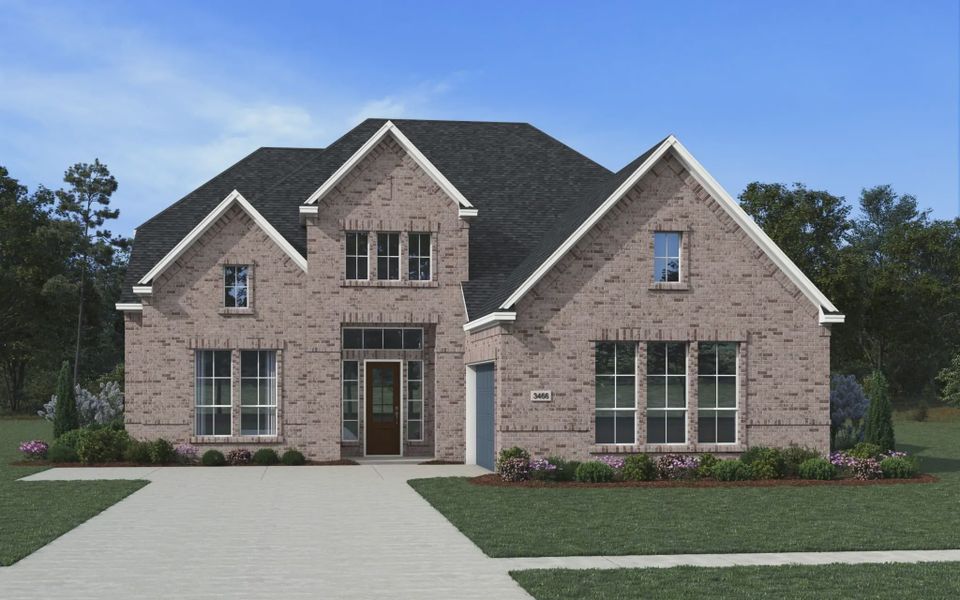 Representative exterior photo of a completed home built from the Winslow by Chesmar Homes in Mesa Western, Cibolo, TX (Image 4).