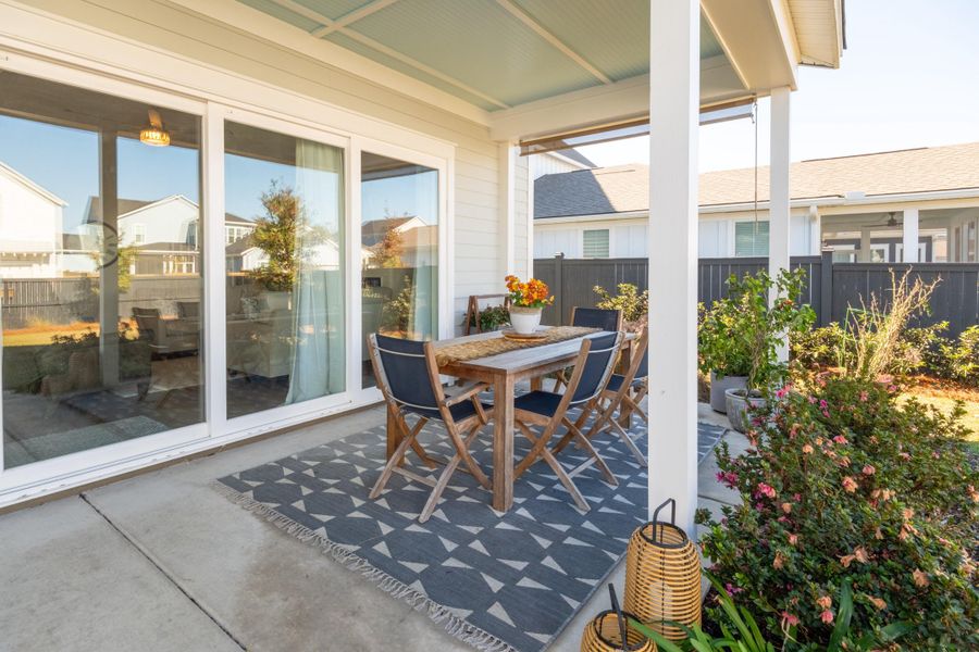 Exterior details and patio area of a home in Midtown at Nexton, Summerville (Image 27). Exterior details and patio area of a home in Midtown at Nexton, Summerville (Image 27).