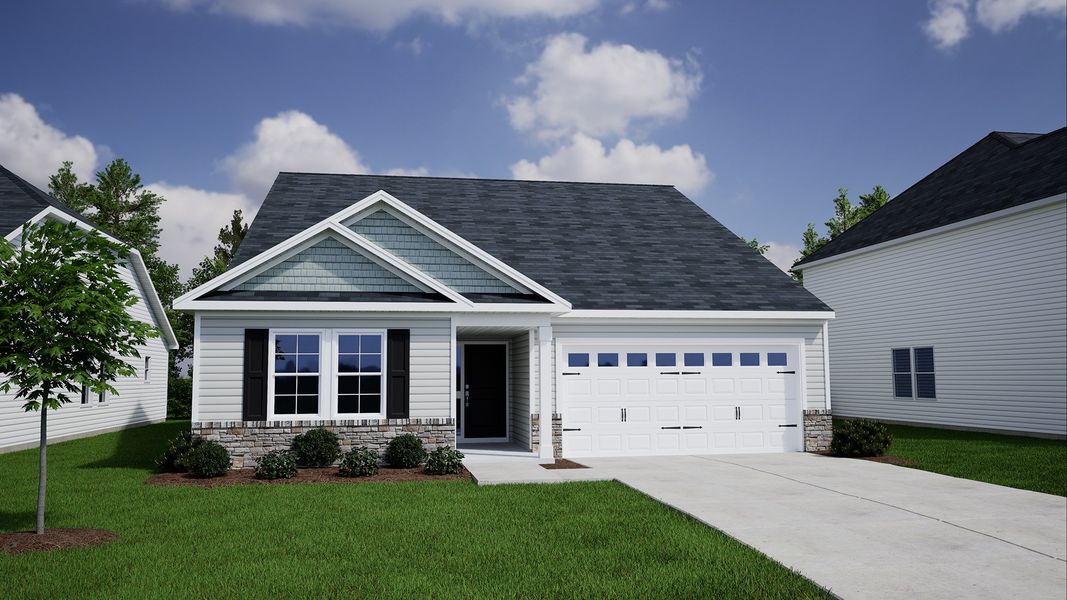 Representative exterior photo of a completed home built from the Gwinnett - Genesis Value Collection by Mungo Homes in Killians Crossing, Blythewood, SC (Image 38).