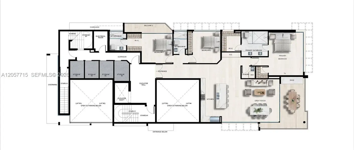2D floor plan layout of this home in , Fort Lauderdale, FL (Image 4).