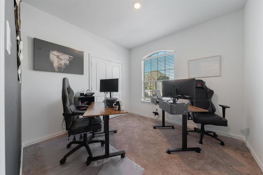 View of carpeted office space