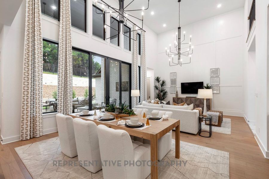 Furnished interior view inside a new home in Santa Rita Ranch, Liberty Hill (Image 9). Furnished interior view inside a new home in Santa Rita Ranch, Liberty Hill (Image 9).