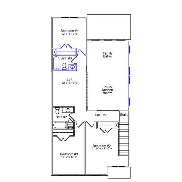 2D floor plan layout of this home in Grand Park, Leland, NC (Image 4).