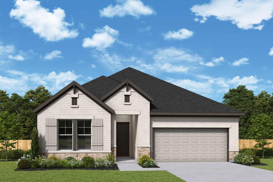 Representative exterior photo of a completed home built from the The Azalea by David Weekley Homes in Kresston - Enclave Collection, Montgomery, TX (Image 2).
