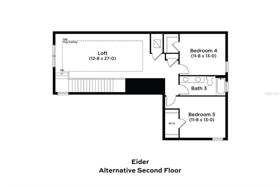 2D floor plan layout of this home in Serengeti, Spring Hill, FL (Image 3).