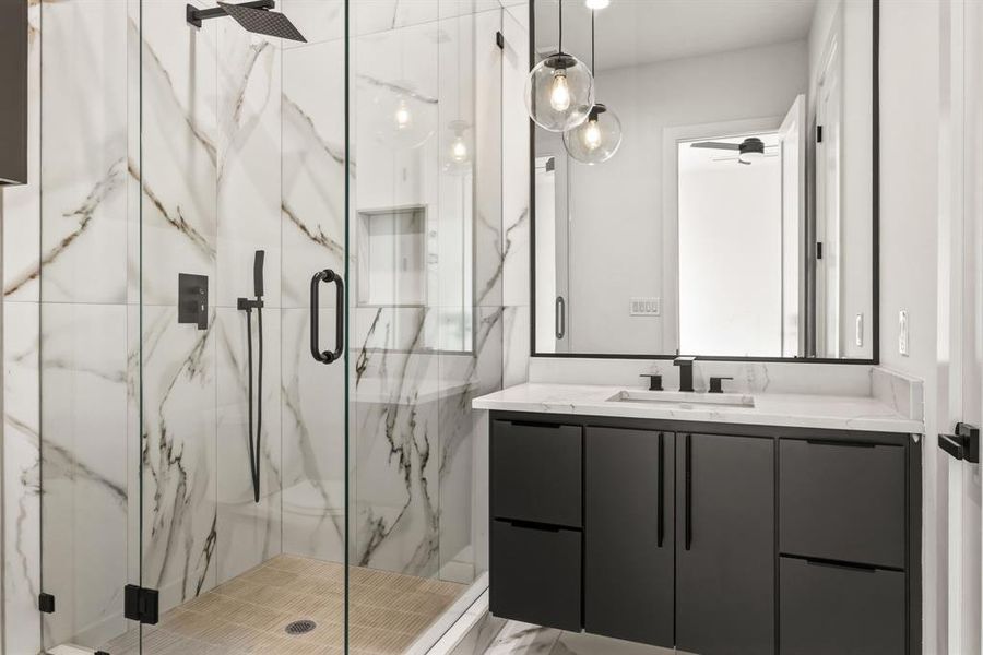 Furnished interior view inside a new home in , Dallas (Image 27).