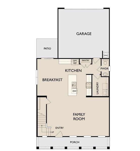 2D floor plan layout for the Genna by Ashton Woods in The Point, Rolesville, NC (Image 3).