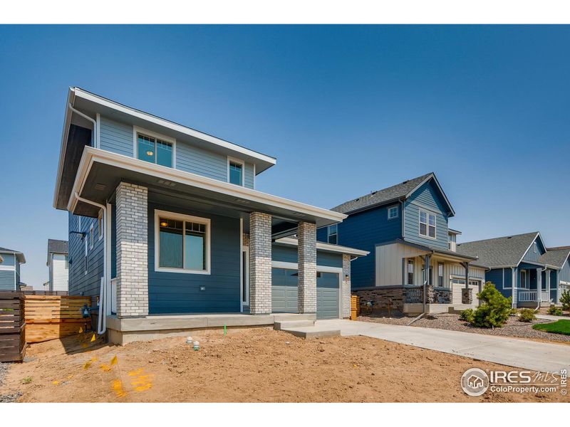 These photos are renderings of another model with the same floorplan and give you a sense of what the home and elevation look like. Pictures of the actual house will be uploaded once it is completed.