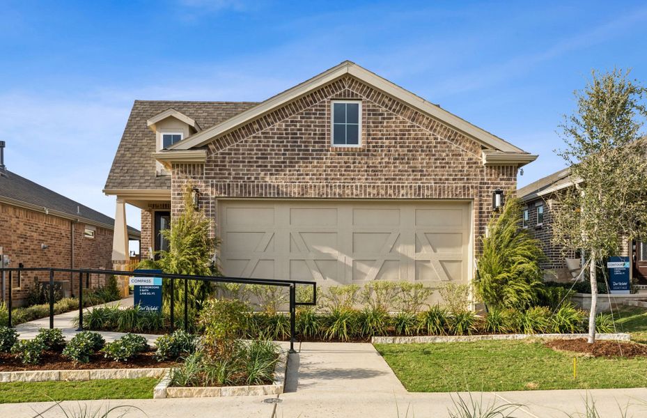 Representative exterior photo of a completed home built from the Compass by Del Webb in Del Webb at Legacy Hills, Celina, TX (Image 23). Representative exterior photo of a completed home built from the Compass by Del Webb in Del Webb at Legacy Hills, Celina, TX (Image 23).
