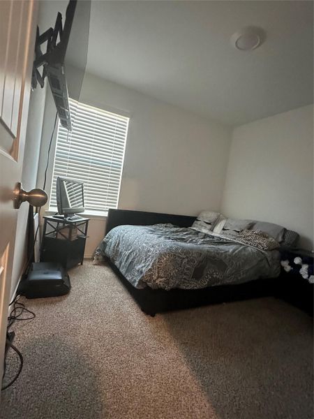 Bedroom with carpet floors