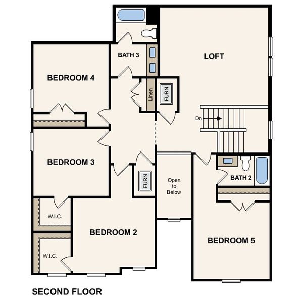 2D floor plan layout for the Mesa by Century Communities in Evelyn, Austin, TX (Image 4). 2D floor plan layout for the Mesa by Century Communities in Evelyn, Austin, TX (Image 4).