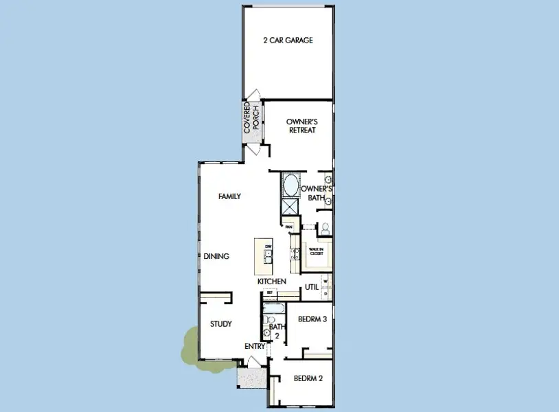 2D floor plan layout for the The Panhandle by David Weekley Homes in Goodnight Ranch, Austin, TX (Image 5).