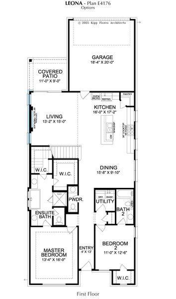 2D floor plan layout for the Leona by Landon Homes in Fields - East Village, Frisco, TX (Image 5).