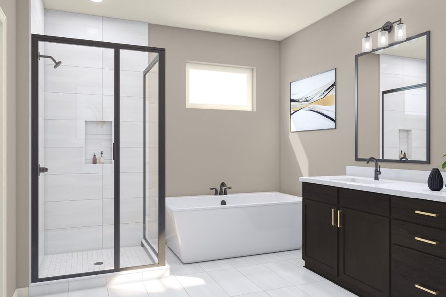 Furnished interior view inside a new home in Reunion, Commerce City (Image 16).