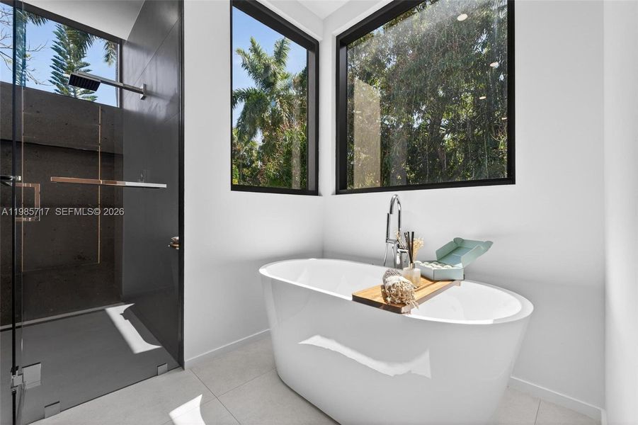 Furnished interior view inside a new home in , Miami (Image 56).