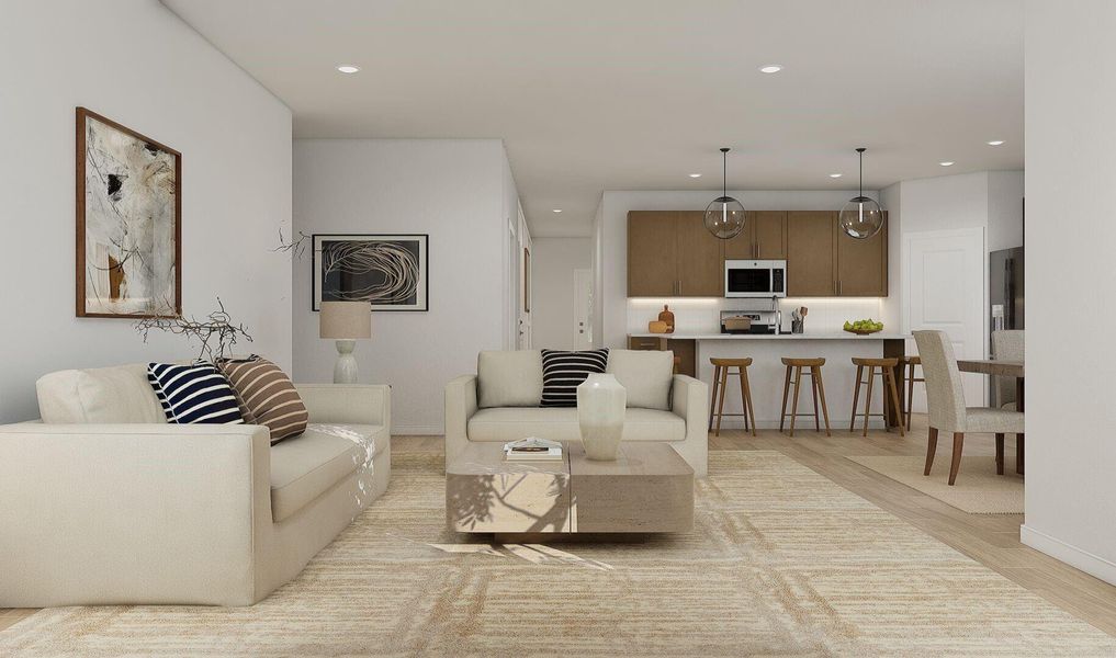 Bright and airy living area (*Artist rendering used for illustration purposes only.) Bright and airy living area (*Artist rendering used for illustration purposes only.)
