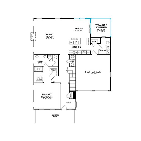 Floor 1: Main Level w/ Opt. Screened Porch