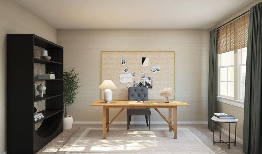 Convenient home office (*Artist rendering used for illustration purposes only.) Convenient home office (*Artist rendering used for illustration purposes only.)