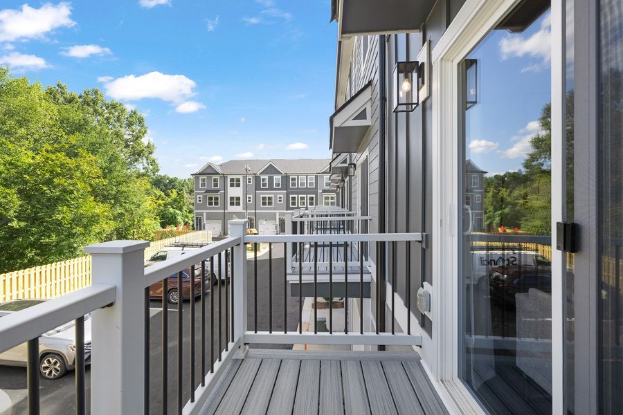 Representative exterior details of a home built from the Units A-F by Red Cedar Homes in West End Townhomes, Charlotte (Image 7).