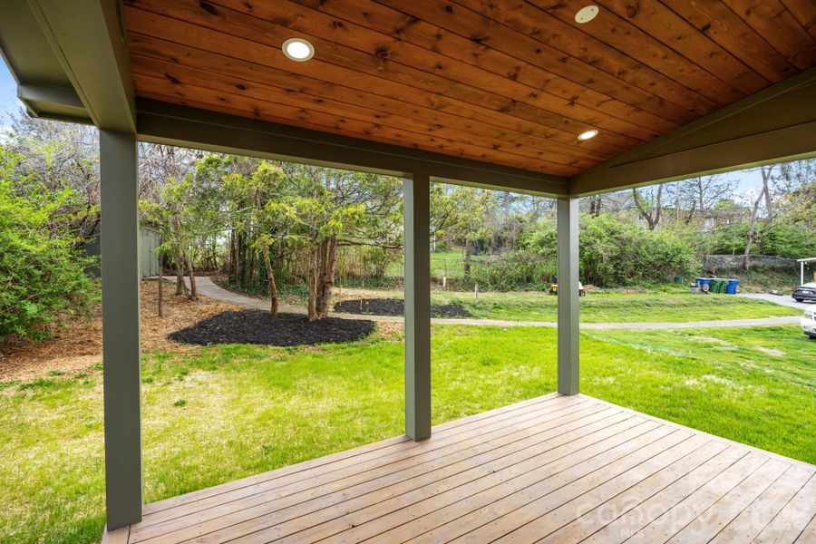 Exterior details and patio area of a home in , Asheville (Image 24).