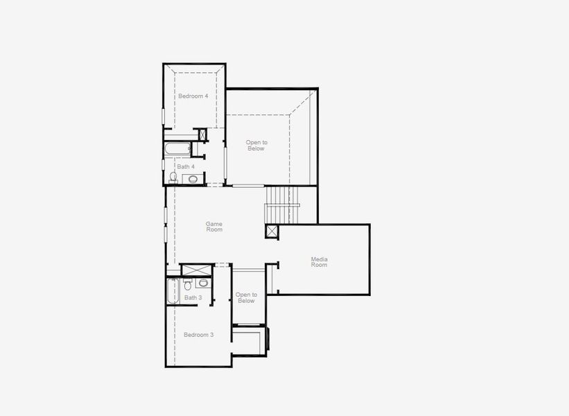 2D floor plan layout of this home in Pecan Square, Northlake, TX (Image 4).