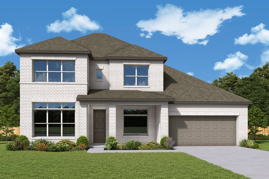 Representative exterior photo of a completed home built from the The Mccamey by David Weekley Homes in Walden Creek – Summit Collection, Montgomery, TX (Image 2).
