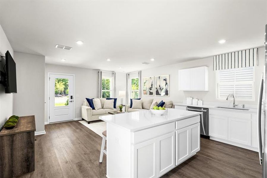 Representative furnished interior of a home built from the Ellis by Ryan Homes in Middle Creek Village Coastal Cottages & Villas, Bolivia (Image 11).