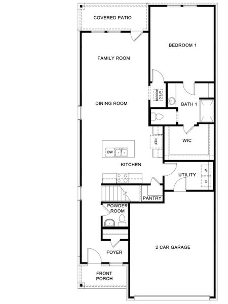 2D floor plan layout for the Hanna by D.R. Horton in The Reserve at Spiritas Ranch, Little Elm, TX (Image 3).
