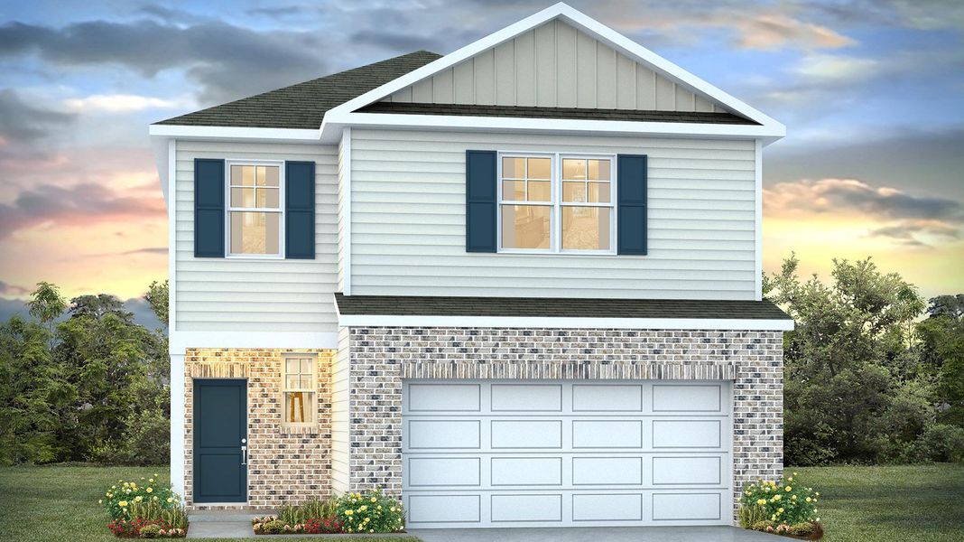 Representative exterior photo of a completed home built from the MANNING by D.R. Horton in Hunter's Branch, Hopkins, SC (Image 5).