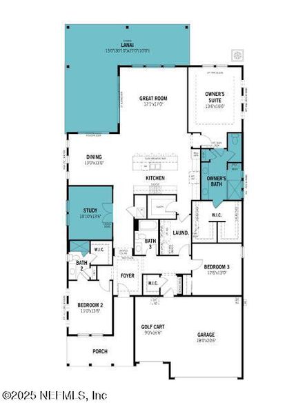 2D floor plan layout of this home in RiverTown - WaterSong, St. Johns, FL (Image 2).