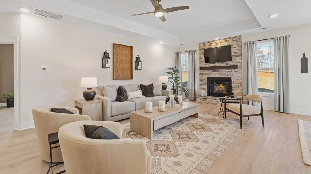 Furnished interior view inside a new home in Iris Meadows, Moore (Image 13). Furnished interior view inside a new home in Iris Meadows, Moore (Image 13).