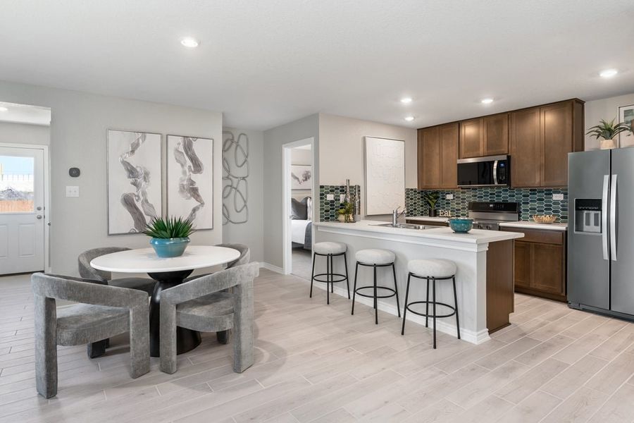 Representative furnished interior of a home built from the Plan 1416 Modeled by KB Home in Legend Heights, New Braunfels (Image 14).