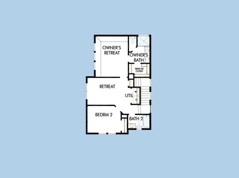 2D floor plan layout for the The Edmond by David Weekley Homes in Two Step Farm 35', Montgomery, TX (Image 6).