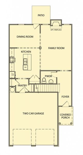 2D floor plan layout for the Sawyer - Townhome by Kerley Family Homes in Morris Mills, Mableton, GA (Image 3).