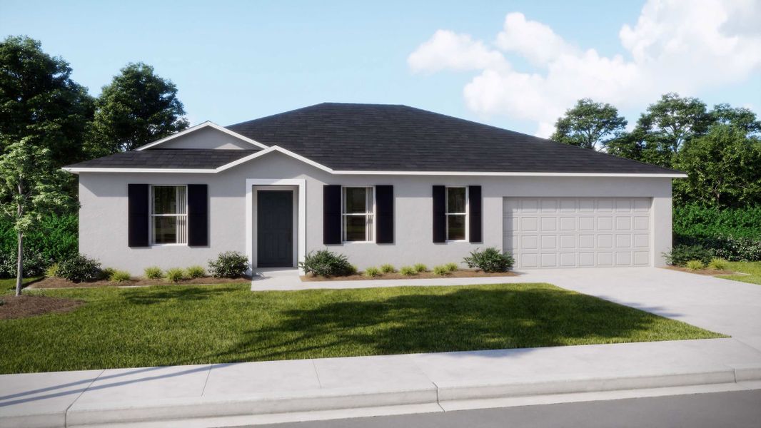 Representative exterior photo of a completed home built from the Willow by Maronda Homes in South Gulf Cove, Port Charlotte, FL (Image 19).