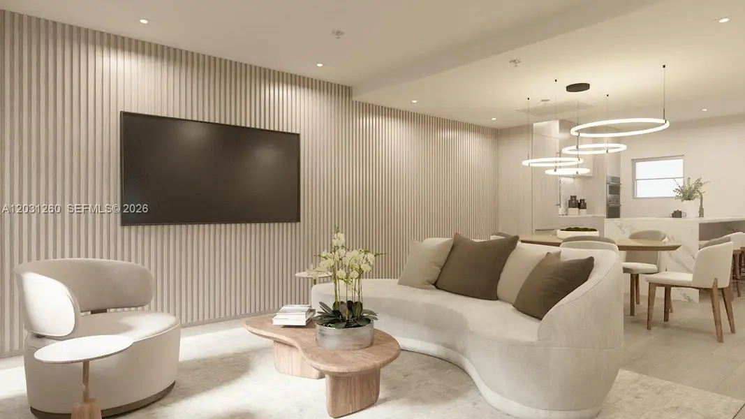 Furnished interior view inside a new home in , Miami Beach (Image 3).