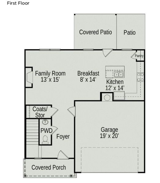 2D floor plan layout of this home in Hampshire Hills, Columbia, TN (Image 5).
