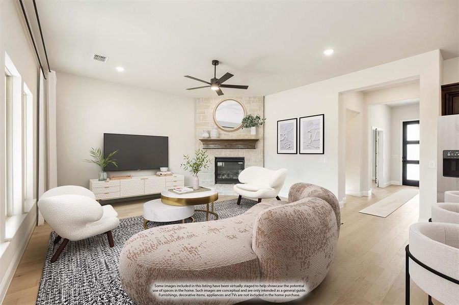 Furnished interior view inside a new home in Abe's Landing, Granbury (Image 6).